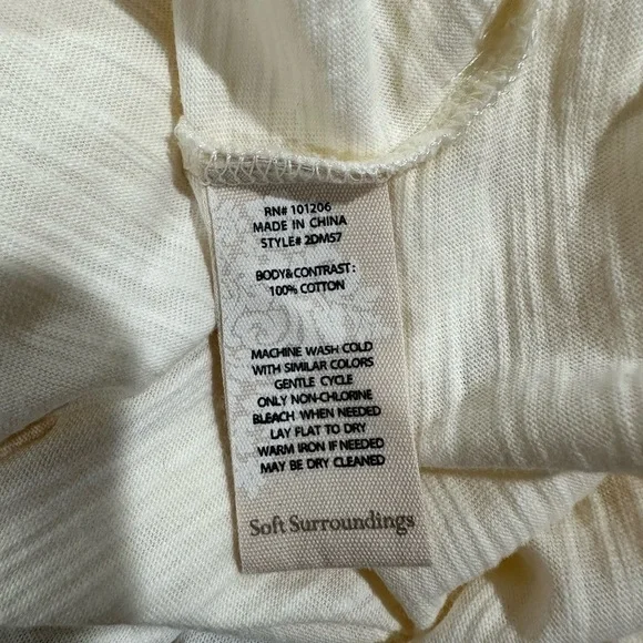 Soft Surroundings Buttoned Down Top Sz M Cream - Picture 3 of 6